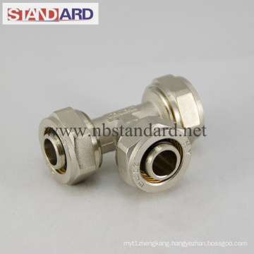 Brass Compression Fitting with Equal Tee